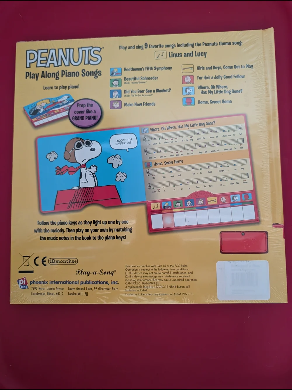 Peanuts Interactive Sound Book Play Along Piano Songs Rare New Linus Lucy Song